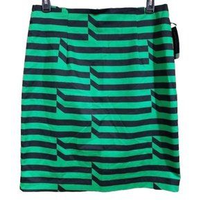 Worthington NWT green & black striped A-line skirt Woman's size 16